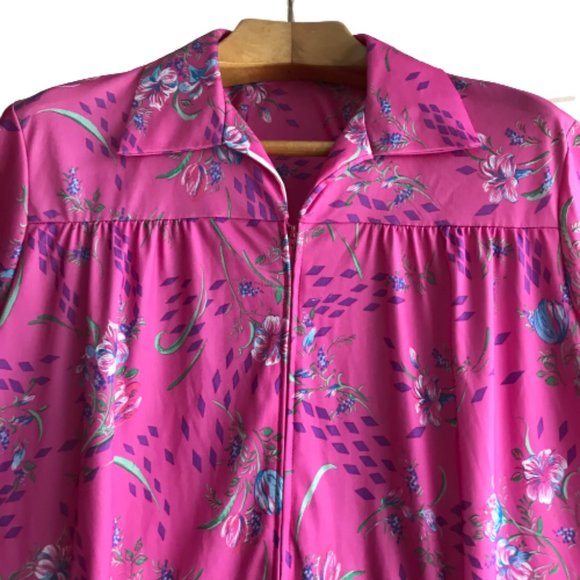 Vintage Pink Floral Stretch Nightgown Sleepwear - Picture 3 of 9